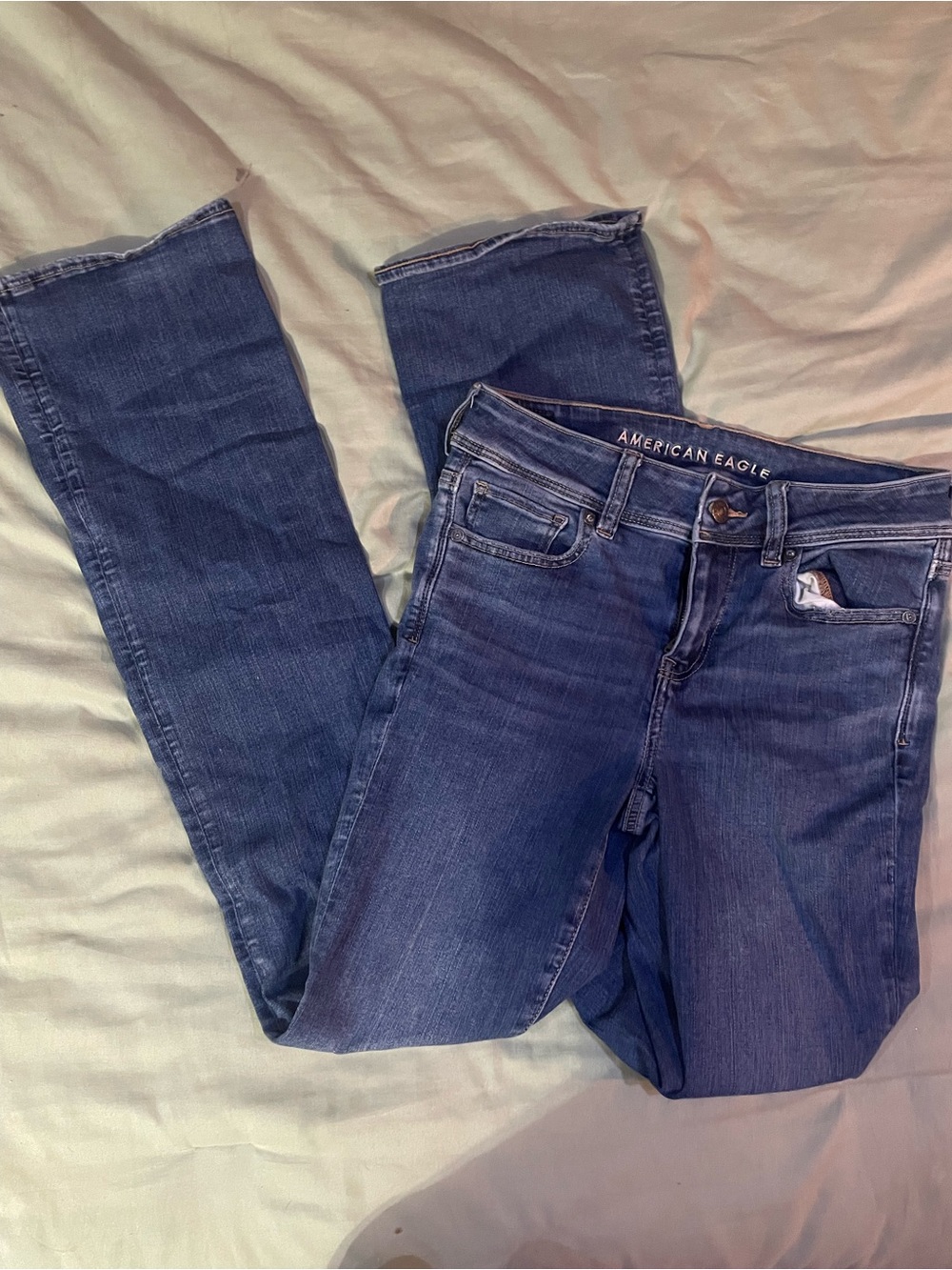American Eagle Outfitters Women's Dark Blue Flare Jeans